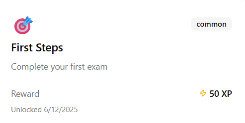 Unlocked achievement badge with XP reward