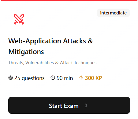 Multiple choice exam question interface